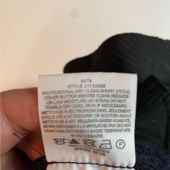 Tory Burch Womens Textured Trousers Pants‎ Size XS Stretch Navy Blue Preppy - Picture 9 of 10